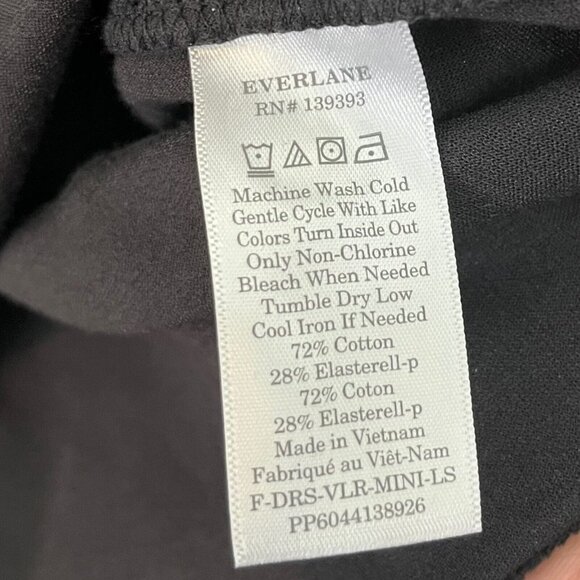 Everlane The Velour Mini Dress Black Mock Neck Long Sleeves Womens Size XS New - Picture 11 of 12